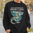 Easily Distracted By Dragons Books Bookworm Sweatshirt Gifts for Him