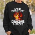 Easily Distracted By Dragons And Books Reading Sweatshirt Gifts for Him Easily Distracted By Dragons And Books Reading Sweatshirt Gifts for Him