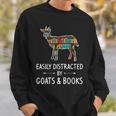 Easily Distracted By Goats & Books Lover Sheep Kid Sweatshirt Gifts for Him Easily Distracted By Goats & Books Lover Sheep Kid Sweatshirt Gifts for Him