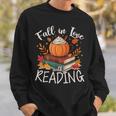 Fall In Love With Reading Autumn Librarian Cute Book Lover Sweatshirt Gifts for Him