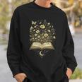 Fantasy Book Flowers Celestial Garden Stars Moon Reading Sweatshirt Gifts for Him Fantasy Book Flowers Celestial Garden Stars Moon Reading Sweatshirt Gifts for Him