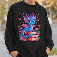 Fantasy Dragon Reading Books Bookworm Sweatshirt Gifts for Him