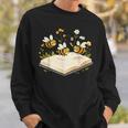 Floral Bumble Bee Reading Book Wildflower Bookish Librarian Sweatshirt Gifts for Him