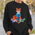 Fox Nerd Reading Books Bookworm Library Book Sweatshirt Gifts for Him Fox Nerd Reading Books Bookworm Library Book Sweatshirt Gifts for Him