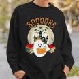 Ghost Book Reading Halloween Booooks Teacher Sweatshirt Gifts for Him