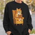 Ginger Tabby Cat Reading Book Glasses Retro Illustration Sweatshirt Gifts for Him Ginger Tabby Cat Reading Book Glasses Retro Illustration Sweatshirt Gifts for Him