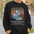 A Girl Who Loves Books Cats And Dogs Cat Book Reading Sweatshirt Gifts for Him