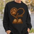 Girl Who Loves Dogs & Books Heart Dog Lover Reader Reeding Sweatshirt Gifts for Him