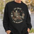 Go Away I'm Reading Librarian Skeleton Reading Book Lover Sweatshirt Gifts for Him