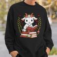 Goat Reading Book Graphic Goat With Book Floral Sweatshirt Gifts for Him Goat Reading Book Graphic Goat With Book Floral Sweatshirt Gifts for Him