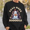 Groovy Read More Books Cute Ghost Teacher Halloween Sweatshirt Gifts for Him Groovy Read More Books Cute Ghost Teacher Halloween Sweatshirt Gifts for Him