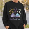 Grow Your Mind Wildflower Book Floral Motivation Sweatshirt Gifts for Him