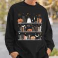 Halloween Library Ghost Books Teacher Spooky Trick Or Teach Sweatshirt Gifts for Him