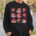 Hearts Reading Book Lovers All Booked For Valentine Sweatshirt Gifts for Him