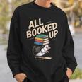 Hedgehog Book Lovers All Booked UP Retro Sweatshirt Gifts for Him
