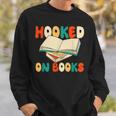 Hooked On Books Retro Reader Sweatshirt Gifts for Him