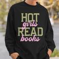 Hot Girls Read Books Retro Varsity Aesthetic Reading Sweatshirt Gifts for Him