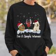 I'm Simple Woman Books Wine Golden Retriever Dog Lover Xmas Sweatshirt Gifts for Him
