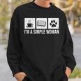 I'm A Simple Woman Tea Books & Dogs Reading Lover Sweatshirt Gifts for Him