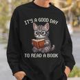 It's A Good Day To Read A Book Cat Pixel Art Sweatshirt Gifts for Him