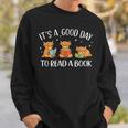 It's A Good Day To Read A Book Highland Cow Bookworm Sweatshirt Gifts for Him