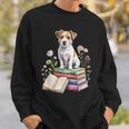 Jack Russell Terrier Bookworm Flowers Book Reading Books Sweatshirt Gifts for Him Jack Russell Terrier Bookworm Flowers Book Reading Books Sweatshirt Gifts for Him
