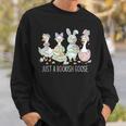 Just A Bookish Goose Bunny Easter Day Reading Book Lover Sweatshirt Gifts for Him