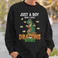 Just a Boy Who Loves Dragons And Books Reading Dragon Sweatshirt Gifts for Him