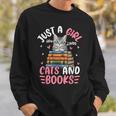 Just A Girl Who Loves Books And Cats Cat Reading Girls Sweatshirt Gifts for Him Just A Girl Who Loves Books And Cats Cat Reading Girls Sweatshirt Gifts for Him
