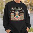 Just A Girl Who Loves Books Girls Books Lovers Reading Sweatshirt Gifts for Him
