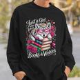 Just A Girl Who Loves Books And Wolves Cute Reading Nerd Sweatshirt Gifts for Him
