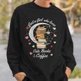 Just a Girl Who Loves Cats Books And Coffee Cartoon Cat Sweatshirt Gifts for Him