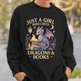 Just a Girl Who Loves Cute Dragons And Books Sweatshirt Gifts for Him
