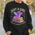 Just A Girl Who Loves Dragons And Books Cute Fantasy Sweatshirt Gifts for Him