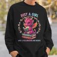 Just A Girl Who Loves Dragons And Books Reading Bookworm Sweatshirt Gifts for Him