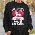 Just A Girl Who Loves Horses And Books Heart Reading Sweatshirt Gifts for Him