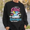 Just A Girl Who Loves Unicorns And Books Animal Reading Sweatshirt Gifts for Him