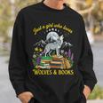 Just A Girl Who Loves Wolves And Books Howling Wolf Moon Sweatshirt Gifts for Him