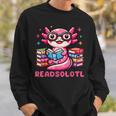 Kawaii Axolotl Readsolotl Book Lover Reading Bookworm Girls Sweatshirt Gifts for Him