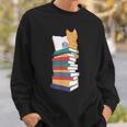 Kawaii Cat Books Tea Coffee Sweatshirt Gifts for Him