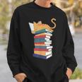 Kawaii Cat Lover Reading Books Librarian Humor Tee Sweatshirt Gifts for Him