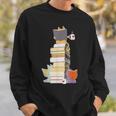 Kawaii Cats Books Coffee Sweatshirt Gifts for Him