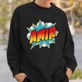 Kids Boys Amir Name Comic Book Superhero Sweatshirt Gifts for Him