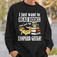 Kids Boys Girls Reptile Read Books Pet Leopard Gecko Lover Sweatshirt Gifts for Him