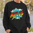 Kids Boys Myles Name Superhero Comic Book Sweatshirt Gifts for Him Kids Boys Myles Name Superhero Comic Book Sweatshirt Gifts for Him