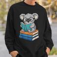 Koala Reading Book Glasses Bookworm Librarian Sweatshirt Gifts for Him