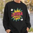 Latina Superhero Comic Book Bubble Sweatshirt Gifts for Him