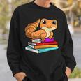 Leopard Gecko With Book Lizard Reptile Lover Sweatshirt Gifts for Him