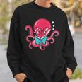 Librarian Book Sea Ocean Giant Squid Reading Octopus Sweatshirt Gifts for Him