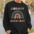 Library Assistant Funny Rainbow Reading Library Book Lover Sweatshirt Gifts for Him